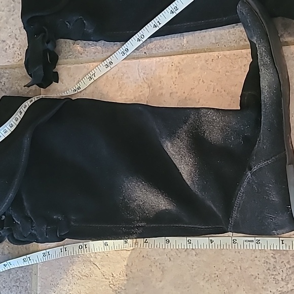 Aldo black Y2K suede pirate boots with back laces size 38 - Picture 7 of 9